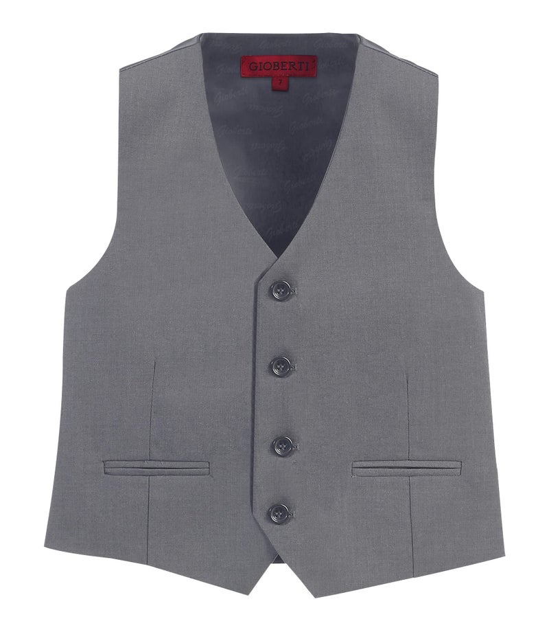 Gioberti 2 Piece Kids Boys Gray Vest and Pants Formal Set, 14 - Image 2
